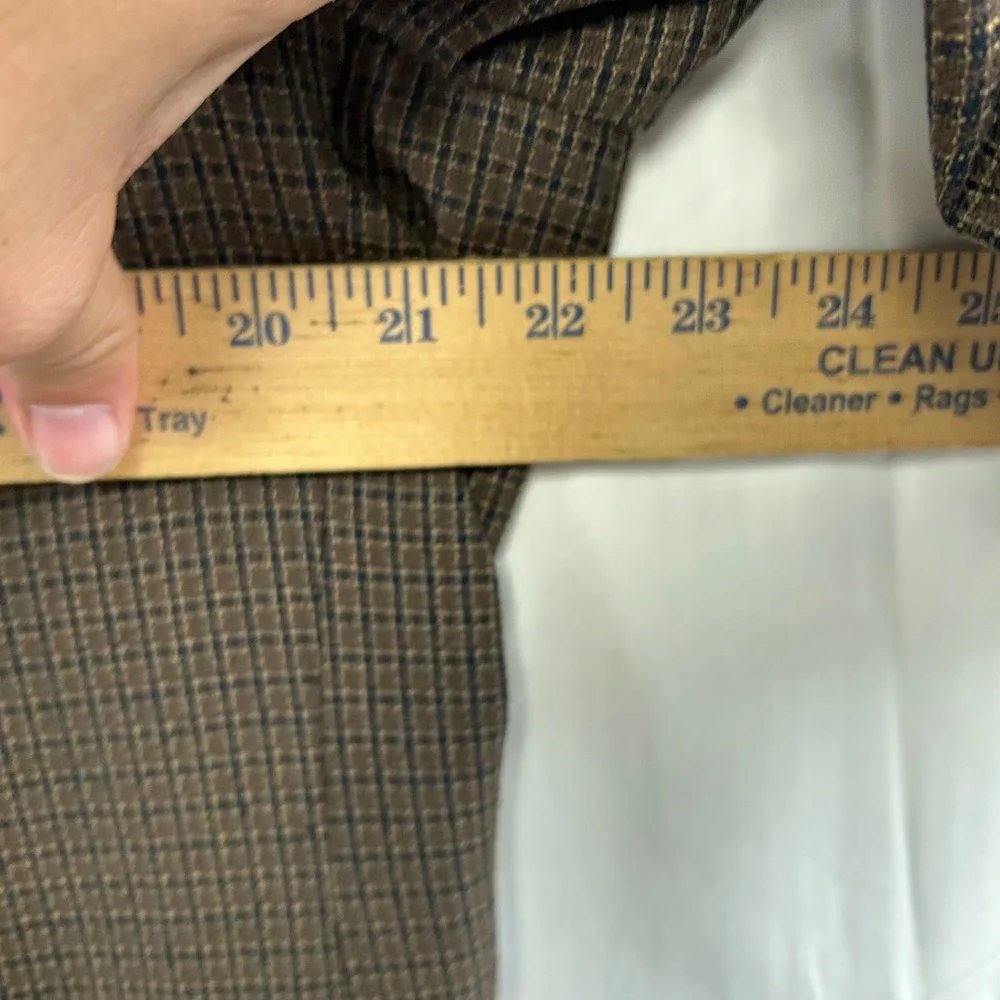 Hickey Freeman Blazer Mens 43L Brown Silk Wool Check Boardroom Neiman Marcus